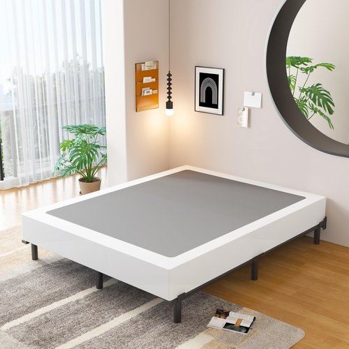 EMODA 7 Inch California King Bed Frame for Box Spring and Mattress, 9 Legs Heavy Duty Cal King Metal Bed Base Tool-Free and Easy Assembly, Black