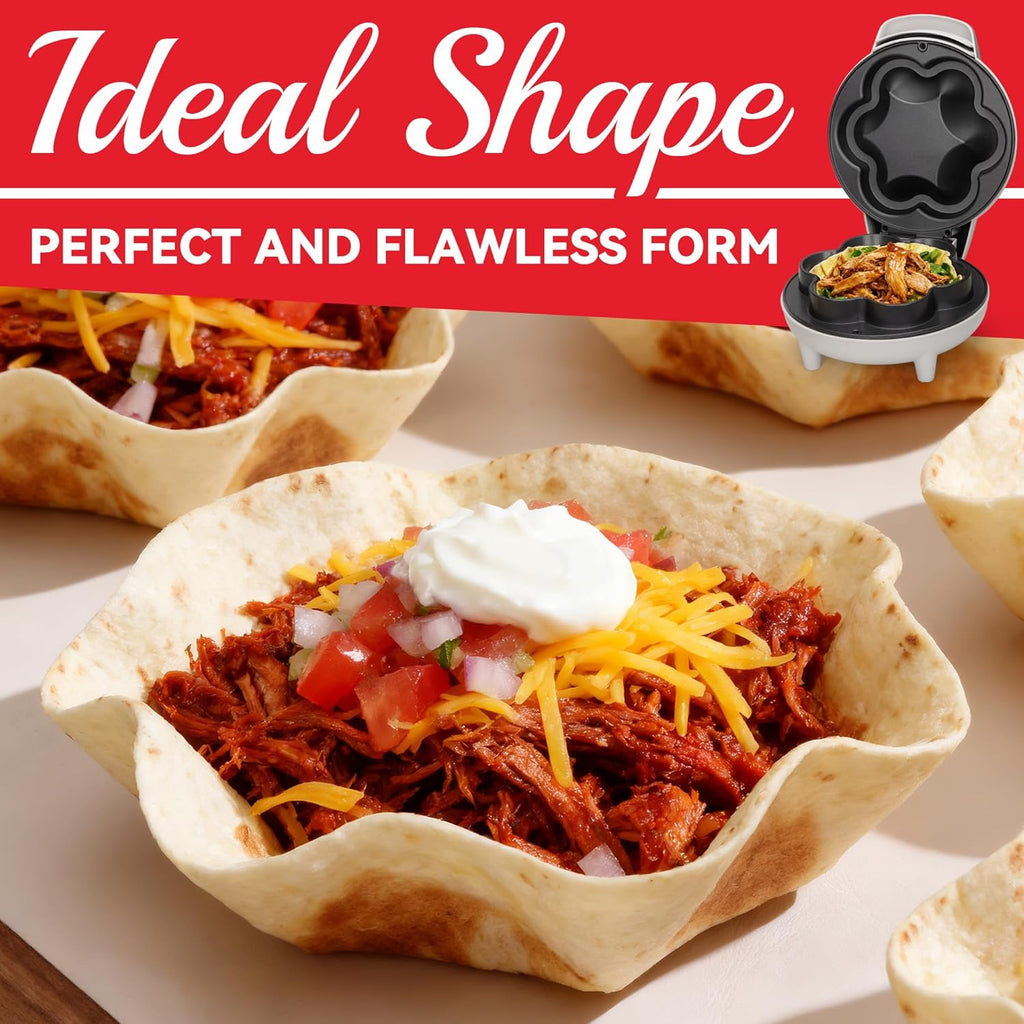 SurgarWhisk Tortilla Bowl Maker - Taco Shell Mold for Perfect Baked Taco Bowls | 7-Inch White