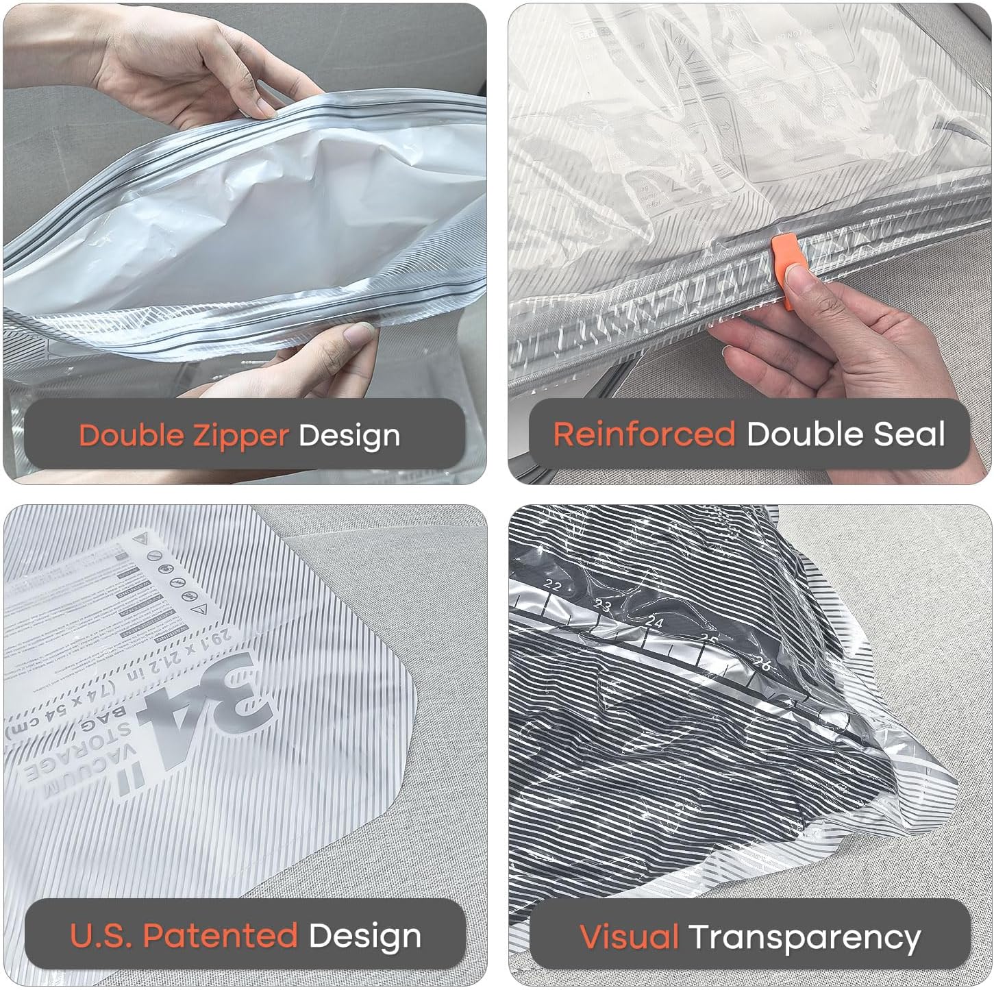 Vacbird Vacuum Storage Bags Set - 18 Pack with Rechargeable Wireless Pump | Large, Medium & Small Sizes for Clothing, Travel & Home