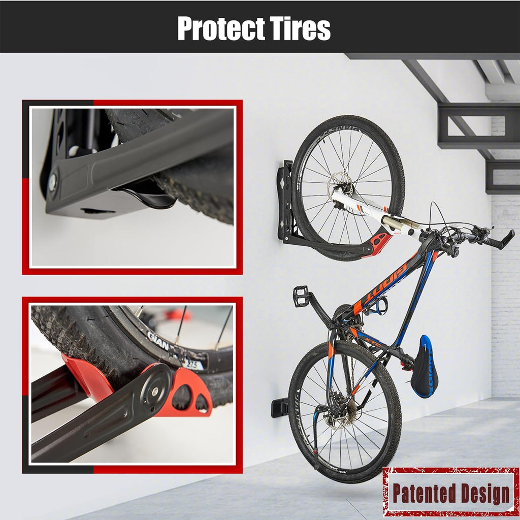Ultrawall BIKEPAL Swivel Bike Rack - Space-Saving Wall-Mounted Storage for Home & Garage
