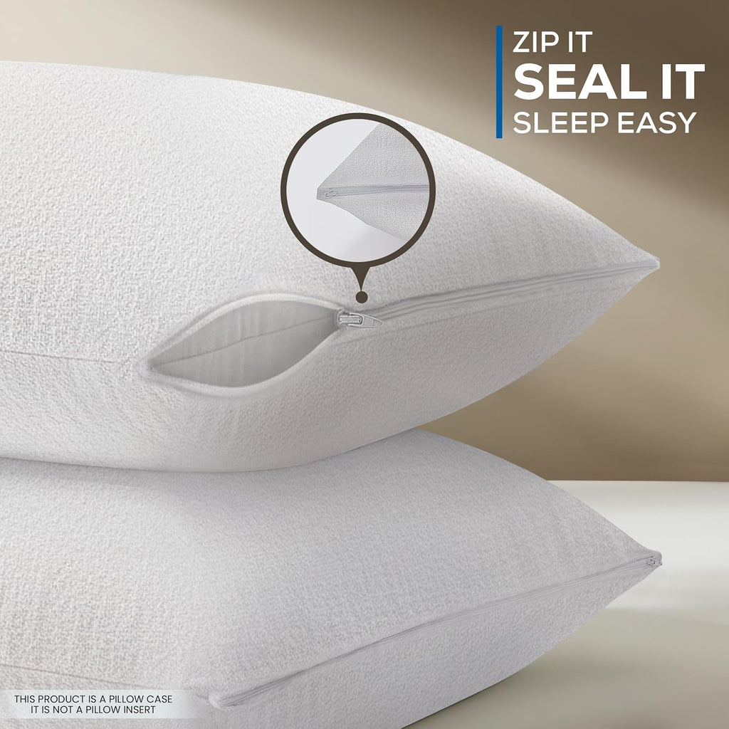 Utopia Bedding Waterproof Pillow Protectors - Set of 4 Queen Size, Zipper Closure, Bed Bug & Dust Mite Proof