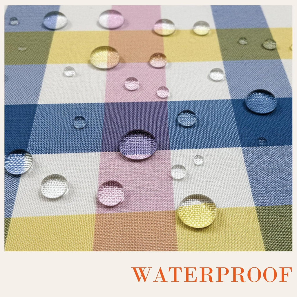 Pastel Checkered Tablecloth by Easter - Waterproof Polyester Fabric for Spring Parties | 60 x 84 in