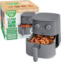 GreenLife 4.5QT Air Fryer - PFAS-Free Ceramic Nonstick, Adjustable Temp & Timer, Compact Graphite