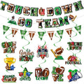 Football Party Decorations Supplies, Superbowl Decorations Set Include Game Time & Touch Down Banner, Pennant Banner, Hanging Swirls for Football Game Day Superbowl Sport Party Supplies