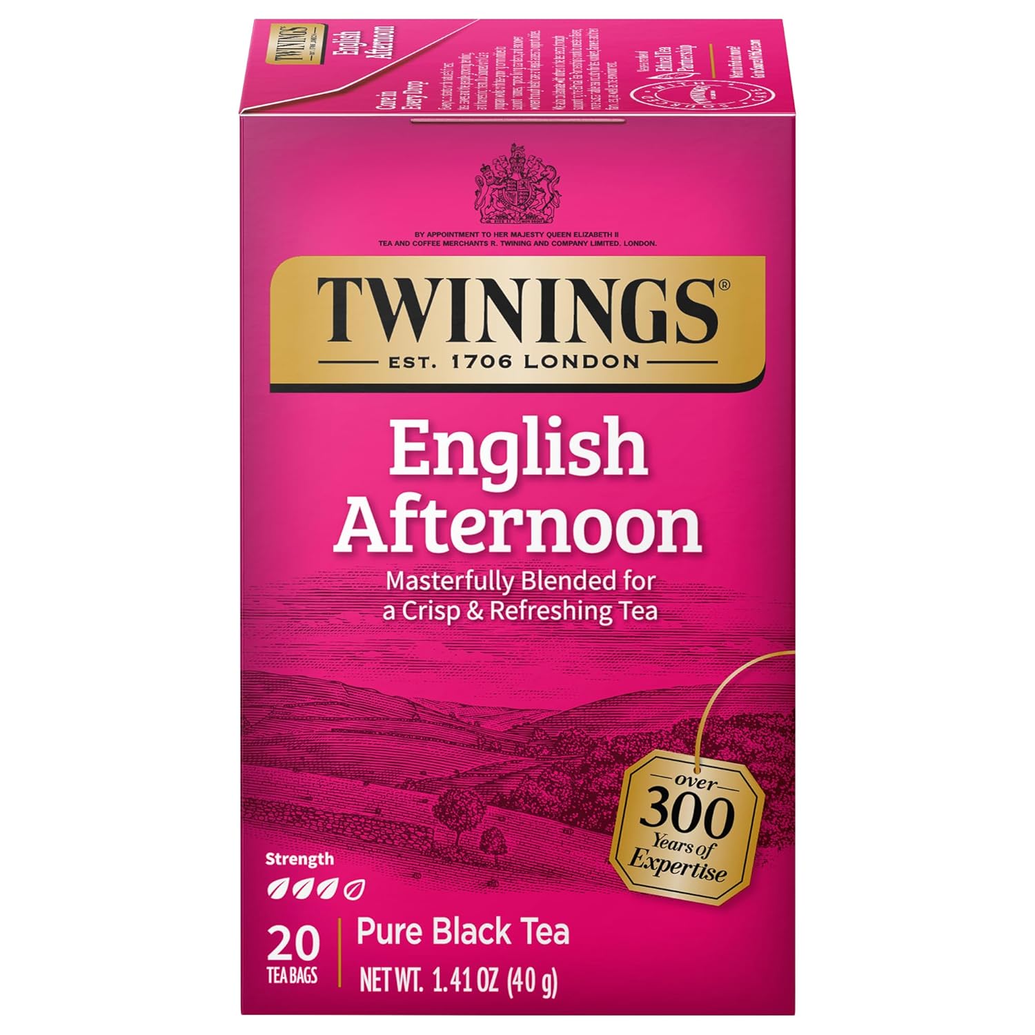 Twinings English Afternoon Black Tea - Smooth & Slightly Sweet, Caffeinated, 20 Individually Wrapped Bags