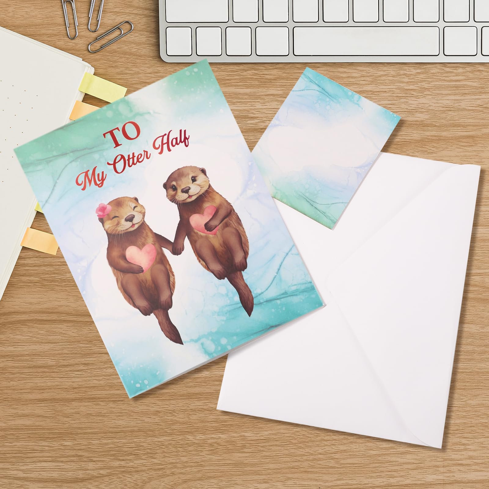 Thboxes Anniversary Card, Otter 3D Pop Up Anniversary Cards, Birthday Card for Wife, Husband, Couple, Mom, Funny Valentines Cards with Message Note & Envelope for Him, Her, Girlfriend, Boyfriend