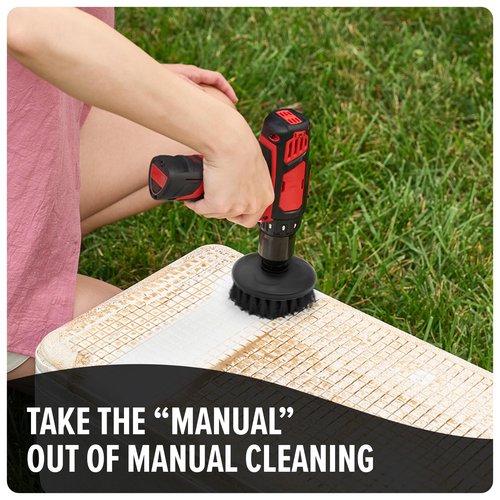 Dirt Devil Hard Bristle Cleaning Brush Set, 2 Piece, 2" and 3.5" Brushes Included, for Use on Brick, Grout, Cast Iron and More, Heavy Duty Cleaning, Scrubber Brush Drill Attachment for Cleaning