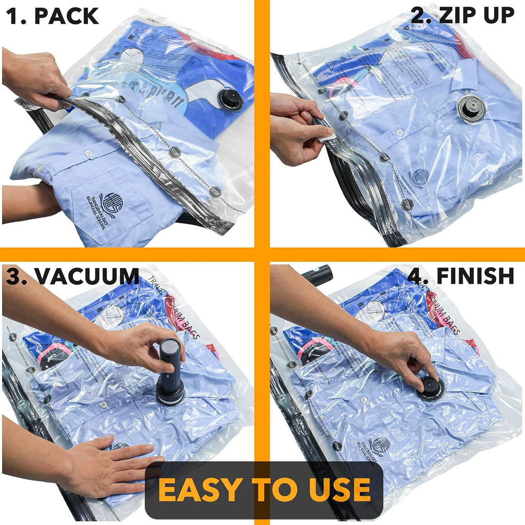 SpaceAid Travel Vacuum Bags - 18 Pack Compression Bags with Electric Pump for Luggage & Clothing
