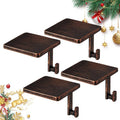 Christmas Stocking Holders for Mantle Set of 4, Mantle Stocking Hangers Hanging Hooks, Stocking Hanger Base, Stocking Holder Hooks for Fireplace Tabletop Shelf Christmas Decoration (Copper Red)
