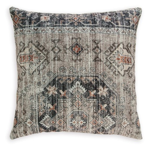 Signature Design by Ashley Roseridge Traditional 20x20 Inches Medallion Chenille Throw Pillow with Zipper Closure, Dark Brown & Beige