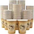 Clawsoff 12oz Disposable Paper Coffee Cups - Retro Design, Leak-Proof for Hot/Cold Beverages