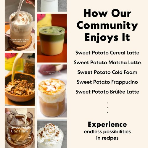 KimlyParc Real Sweet Potato Latte Mix, 10 oz | Allulose-Sweetened, Vegan & Caffeine-Free Korean Goguma Latte Powder | Plant-Based, Gluten-Free Drink