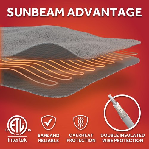 Sunbeam Electric Heated Throw Blanket Royal Faux Fur Fast Heating 4 Heat Settings 4-Hour Auto Shut-Off Rich and Ultra Silky Cow Print 50" × 60"