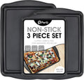 Perlli Non-Stick Baking Sheets - 3-Piece Carbon Steel Oven Tray Set (Small, Medium & Large)