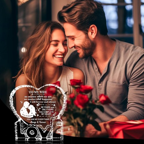 ZHSHWAT Gifts for Wife, I Love You Gifts for Her, to My Wife Crystal Keepsake Gift from Husband,Christmas Wedding Anniversary Birthday Gift for Wife