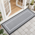OLANLY Waterproof Front Door Mat - All-Season Natural Rubber Doormat | Easy Clean, 47x17, Silver Gray