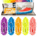 MAQIHAN 10 Mop Slippers for Floor Cleaning - Size 8 Mop Socks Women Mopping Cleaning Socks Mopping Slippers Dusting Slippers Mop Shoes Washable Microfiber Moppers Slippers for House Cleaning (5 Pairs)