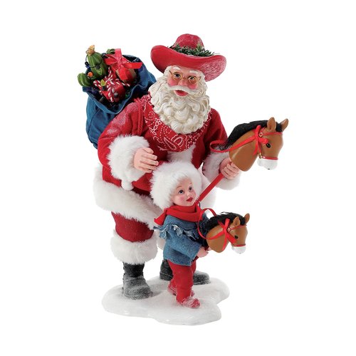 Department 56 Possible Dreams Sports and Leisure Santa Cowboy Round Up Figurine, 11 Inch, Multicolor