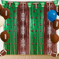 Boao 2 Pack Football Party Decorations 3.3x6.6 ft Shiny Tinsel Backdrop Green and Brown Football Tinsel Foil Fringe Curtains Backdrop Photo Props for Sports Rugby Birthday Party Home Decorations