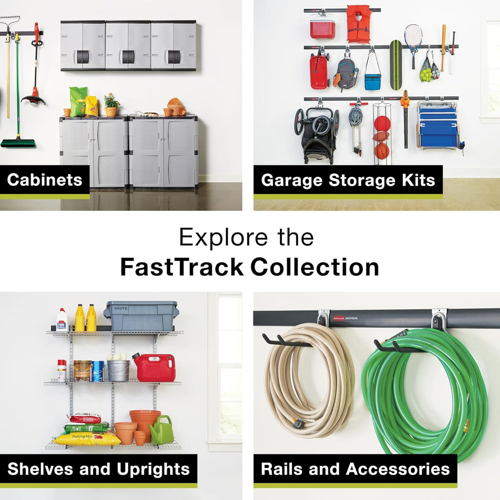 Rubbermaid Garage Power Tool Holder - Wall Mounted Storage System Holds Up to 50 Pounds | Satin Nickel Finish