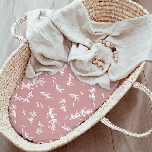 Civarua Kids Floral Bassinet Sheets Girl 3 Pack, Breathable Cozy Fitted Mattress Sheet, Elastic Travel Bassinet Fashionable, Standard Cradle Safe Sheets for Baby Boy Girls 32" x 16"