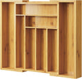 Pipishell Bamboo Silverware Drawer Organizer - Adjustable Utensil Tray for Kitchen & Home Storage