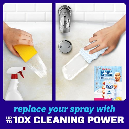 Mr. Clean Magic Eraser - Powerful Bathroom Cleaner Sponge with Lemon Scent | 5 Count Pack