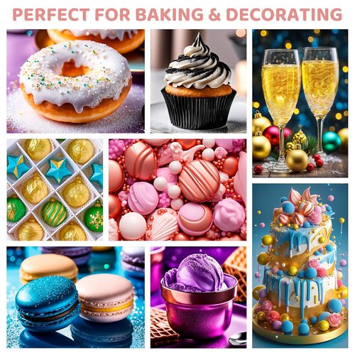 Cherrysea Luster Dust Edible Shimmer Powder - 15g Food Grade Cake Dust for Cocktails & Decorations | Rose Gold
