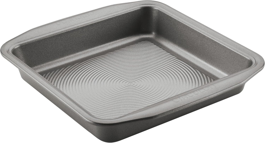 Circulon Nonstick Baking Pan - 9 Inch Square Cake Pan in Stylish Gray Finish
