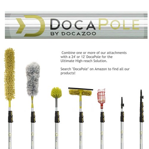 DOCA Telescoping Pole Attachment - Extension Pole for Cleaning, Feather Duster, Window Washing Kit, Paint Roller, Window Squeegee - High Reach Extendable Kit for Indoor & Outdoor - Squeegee Scrubber