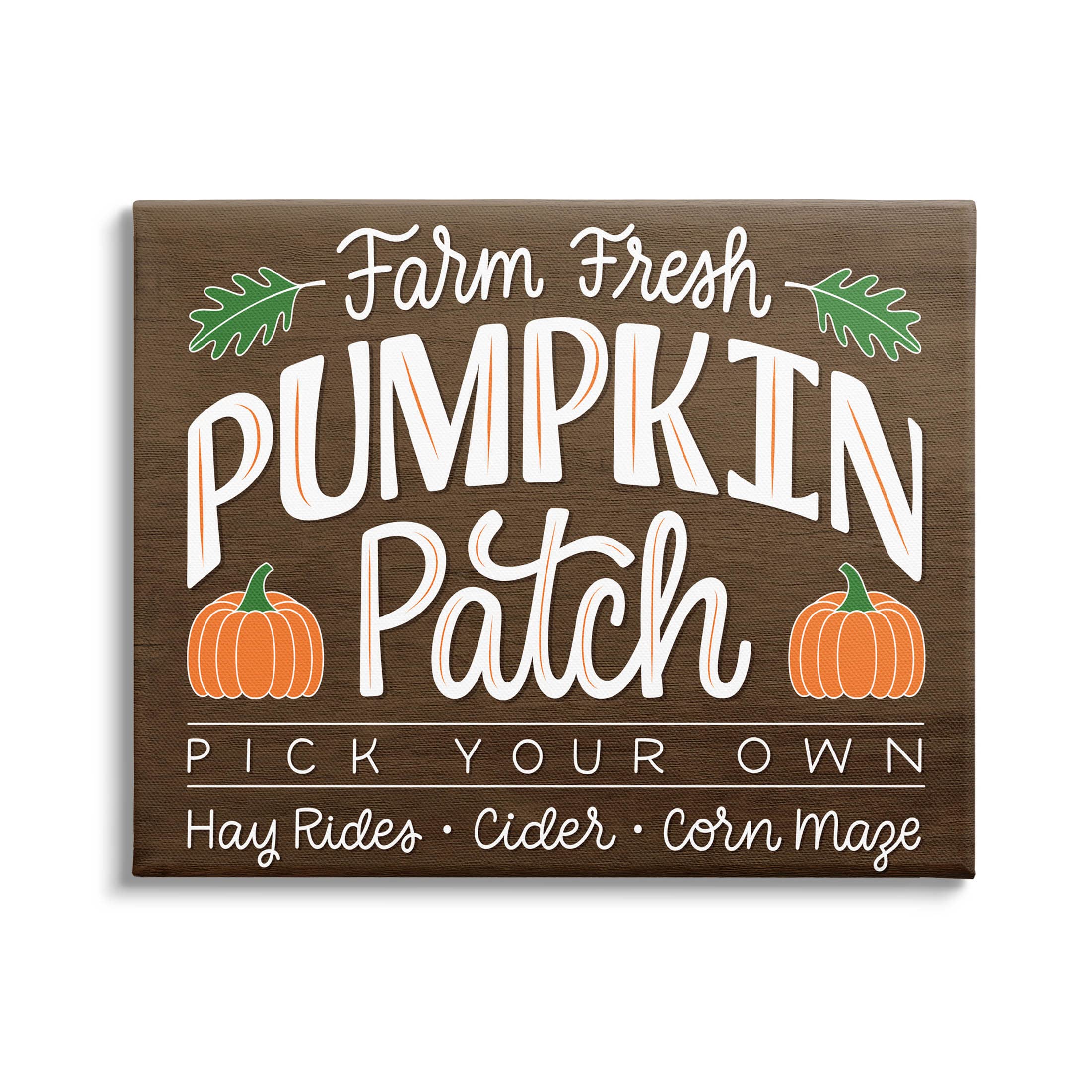 Stupell Industries Farm Fresh Pumpkin Patch Sign Canvas Wall Art, Design by Jalynn Heerdt