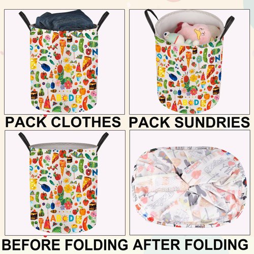 JNIAP Caterpillar Laundry Baskets Caterpillar Book Storage Basket Butterfly Teacher Gifts Caterpillar Laundry Hampers (ABCD LB)