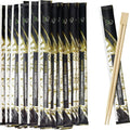 Soeos 200 Disposable Chopsticks Bulk - Natural Wooden Chopsticks & Bamboo Chopstick for Sushi, Takeout, Party - Splinter-Free, Individually Wrapped Single-Use Chopstick (Approx.200 Pairs)