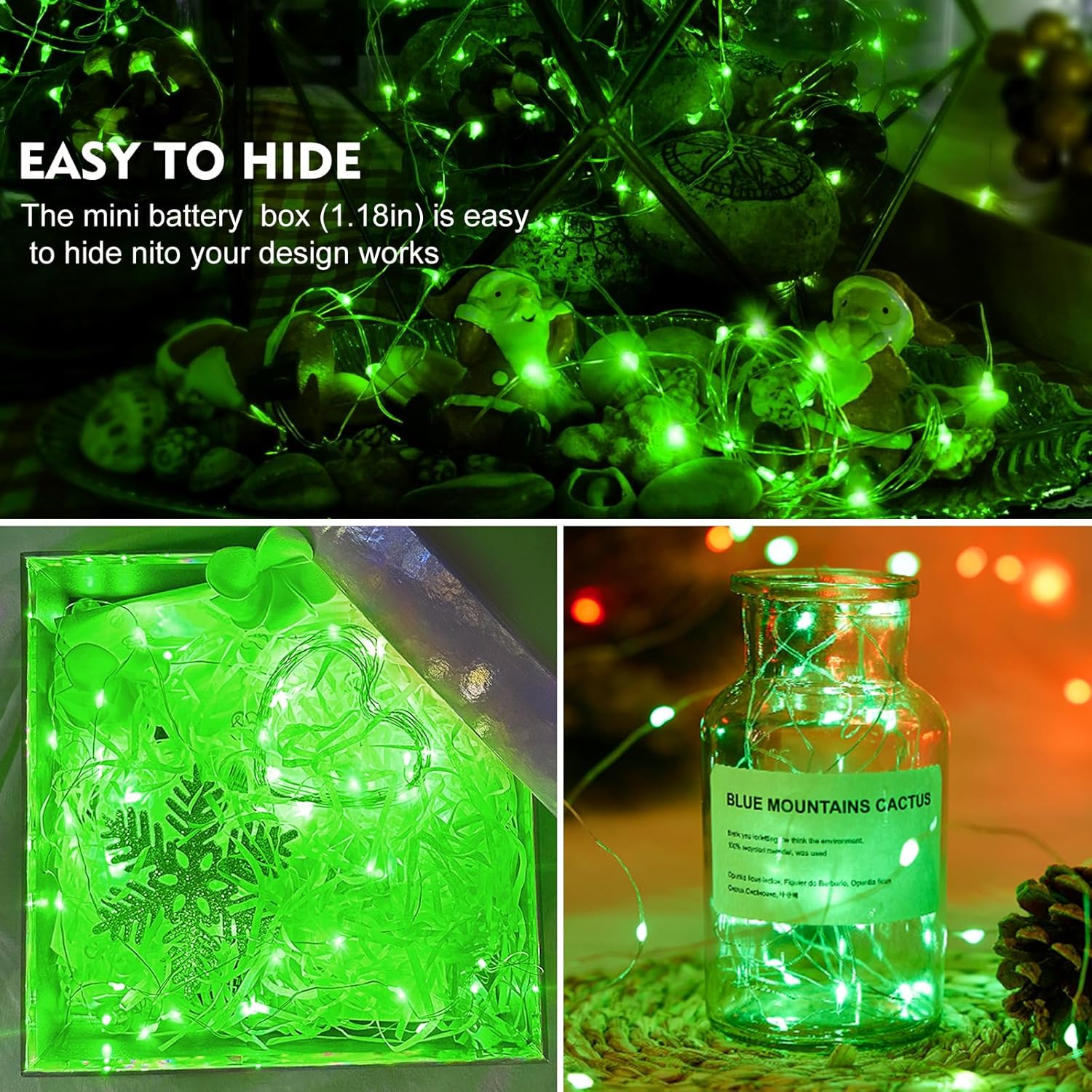 AIKEI LED Fairy Lights - 6 Pack Battery Operated Mini String Lights, Waterproof 7ft, 20 LED for Wedding & Party Decor