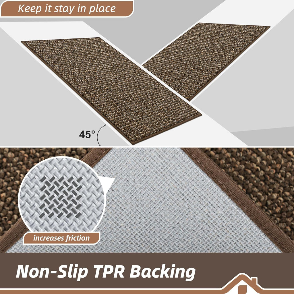 BEQHAUSE Dirt Trapper Door Mat - Non-Slip, Washable, Absorbent Entrance Mat | 36" x 60", Brown