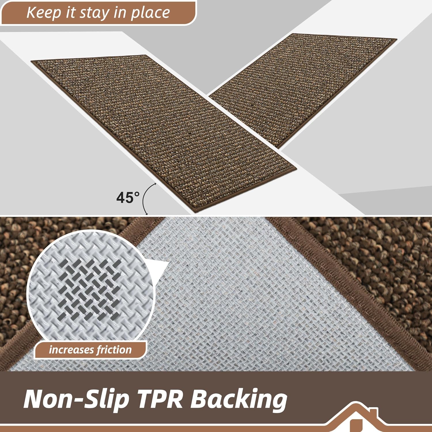 BEQHAUSE Dirt Trapper Door Mat - Non-Slip, Washable, Absorbent Entrance Mat | 36" x 60", Brown