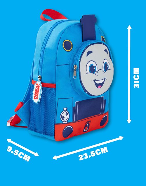 THOMAS & FRIENDS Boys Backpack | Blue & Red Backpack with Adjustable Straps | 3D Train Practical Luggage Sports Pre School Bag