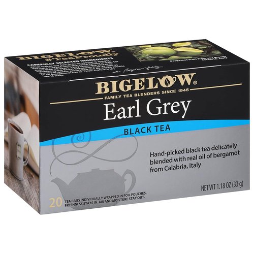 Bigelow Tea Earl Grey Black Tea - Flavored, Kosher, 20 Bags, 1.18 Ounces (Pack of 6)