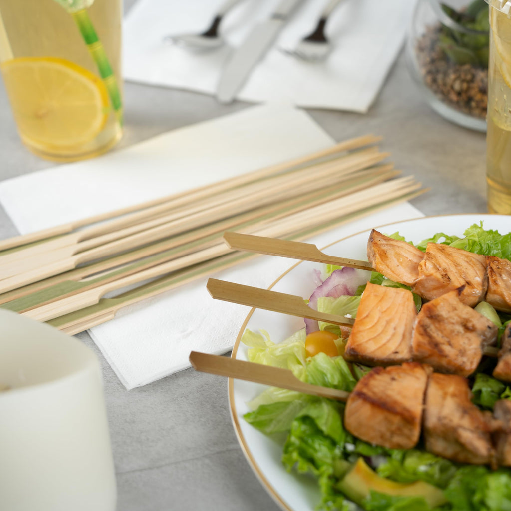 Restaurantware-10 Inch Paddle Bamboo Skewers, 1000 Disposable Bamboo Food Picks - Sturdy, Paddle Head, Bamboo Decorative Picks, Sustainable, For Serving Appetizers And Cocktail Garnishes