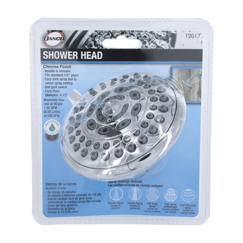 Danco 1.8GPM 5-Spray Water-Saving Shower Head with Adjustable Swivel Ball Joint in Chrome (12017)