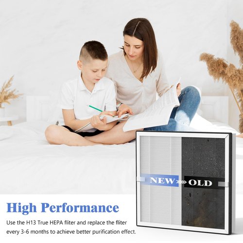 XBWW 2 Packs Europa Replacement Filters Compatible with Afloia Europa Air Cleaner Purifier, 3-in-1 Filtration of Pre-Filter, HEPA Filter and Activated Carbon Filters