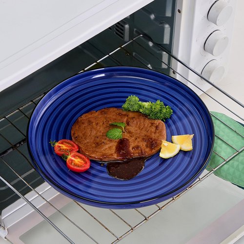 Alntlsiss Bonita Dinnerware Sets 12 Pieces, Blue Stoneware Dishes Set for 6, Plates Set and Bowls Sets, Dishwasher and Microwave Safe