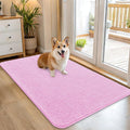 OLANLY Dog Door Mat - Absorbent Non-Slip Chenille Mat for Muddy Paws | 45x27 Inches, Quick Dry, Pink