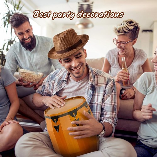 AceOrbit 4 Pcs Havana Night Party Decoration 15.7 Inch Cuban Party Decorations Large Cardboard Conga Supplies Puerto Rican Summer Photo Booth Props Decoration