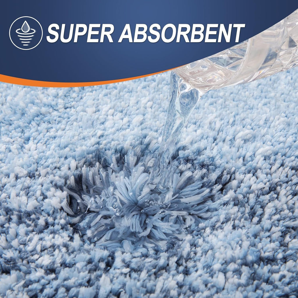 OLANLY Bathroom Runner Rug - Extra Soft, Absorbent Microfiber Mat | 59x20, Quick Dry, Washable, Blue