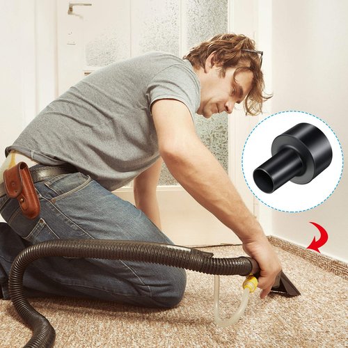 Honoson 2 Pieces 2-1/2-inch to 1-1/4-inch Universal Vacuum Hose Adapters Compatible with Shop-vac Dry Wet Black Vacuum Cleaner Adapter Replacement Accessories