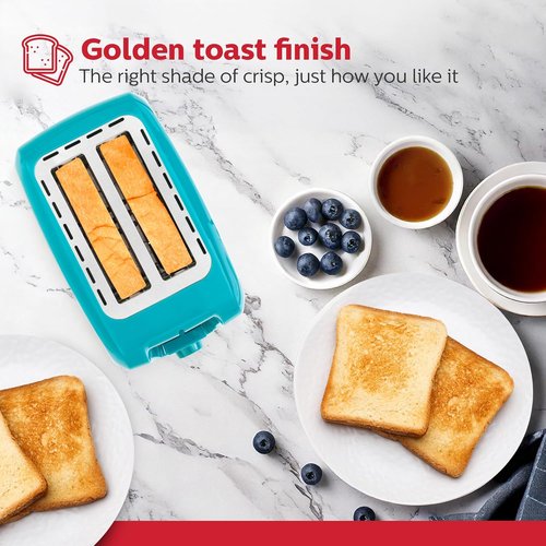 Holstein Housewares 2-Slice Toaster - Extra-Wide Slots, 7 Browning Settings, Compact Stainless Steel, Teal