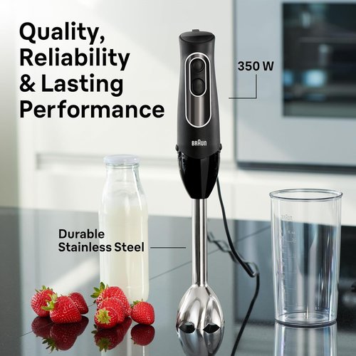 Braun MQ5025 Hand Blender - Multiquick Vario with Versatile Speed Control | Sleek Black Design