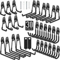 Skiennix Heavy-Duty Garage Hooks - Anti-Slip Coating for Secure Storage | 30 Pack Black for Bikes & Tools