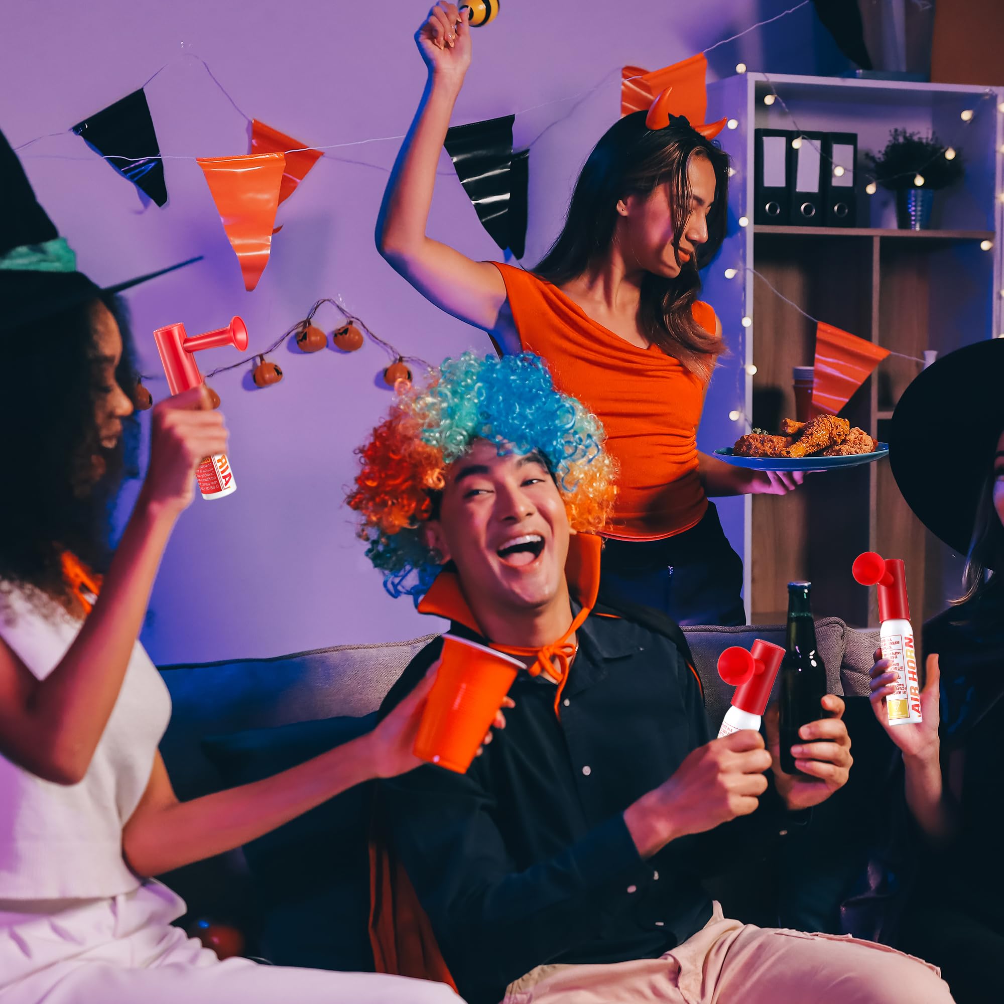 1 Pack Mini Air Horn for Personal Safety, 0.88 Oz Stadium Air Horn Prank, Portable Blow Noise Maker for Sporting Events, Football Games, Dogs, Party, Birthdays,Graduation Mini Noisemakers (Red)